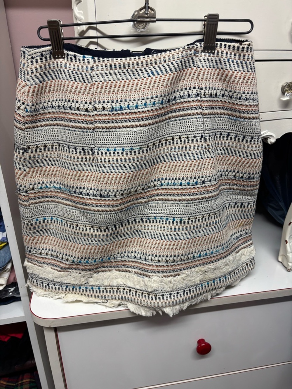 Esprit Multicolor Woven Fringe Hem Mini Skirt
